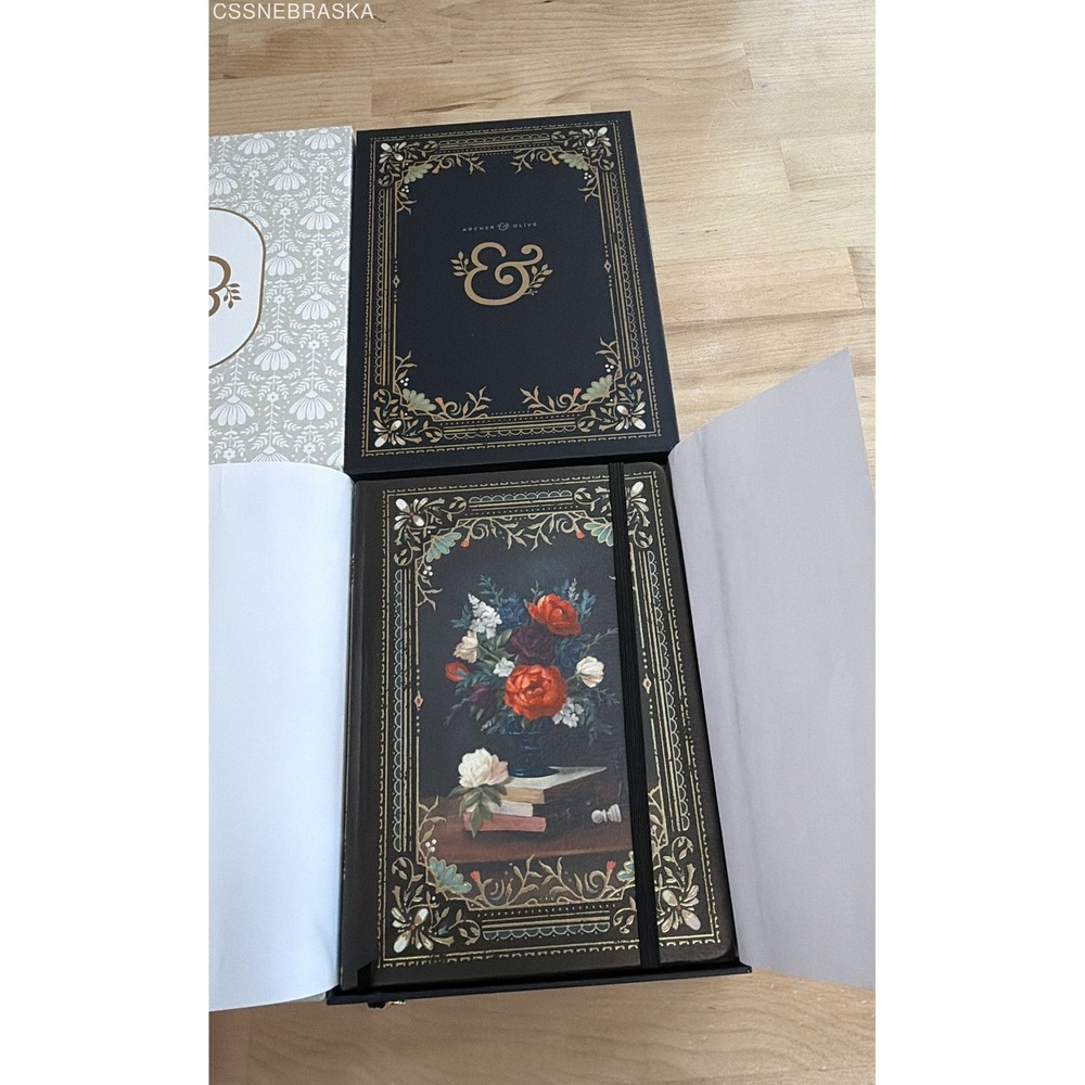 Archer & Olive Notebook Lot 2 Pieces Floral Still Life Embroidered A5 Journals - Picture 5 of 9